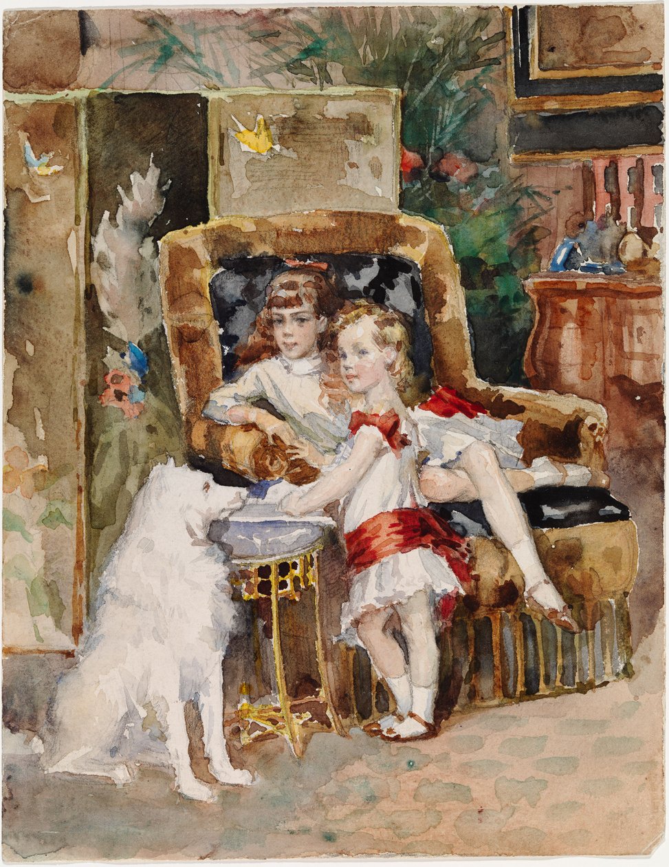 Michael et Xenia, enfants du tsar Alexandre III - Albert Edelfelt