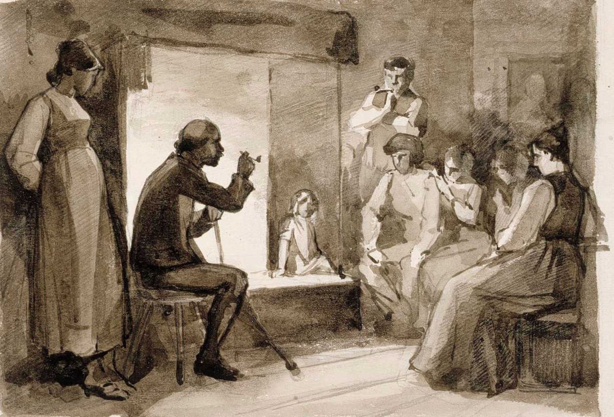 « Pistol’s Tales », Étude de composition II. Illustrations pour *Julqvällen* (La veille de Noël) de J. L. Runeberg - Albert Edelfelt