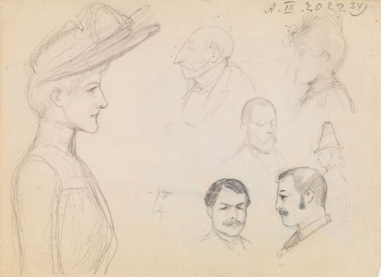 Étude de portrait (verso bégonias) - Albert Edelfelt