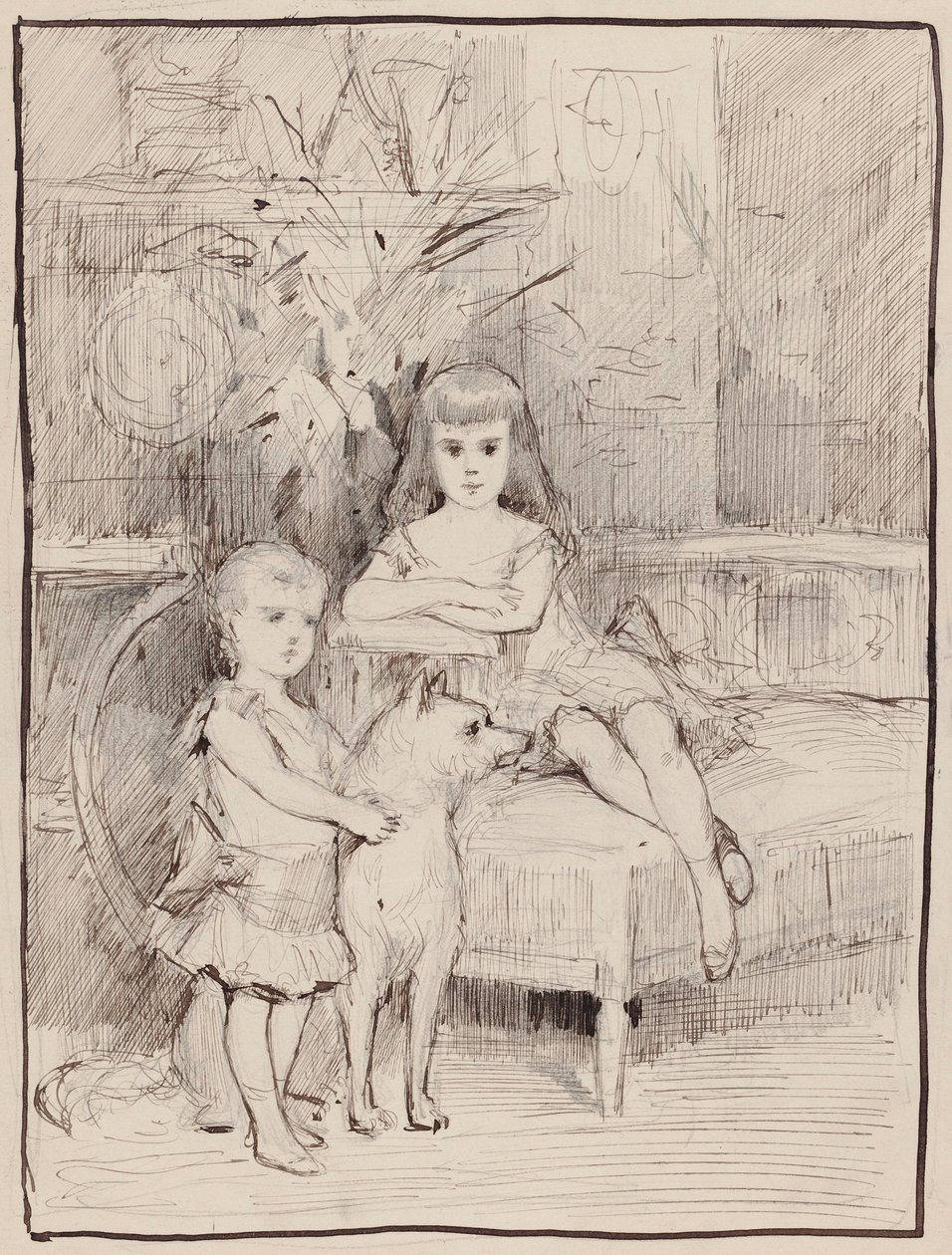 Étude de portrait de Michel et Xénia, enfants du tsar Alexandre III - Albert Edelfelt