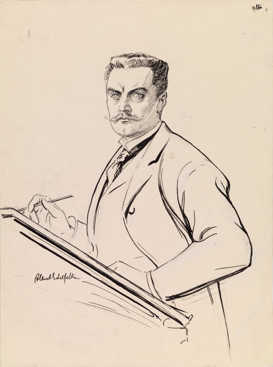 Autoportrait au bureau - Albert Edelfelt