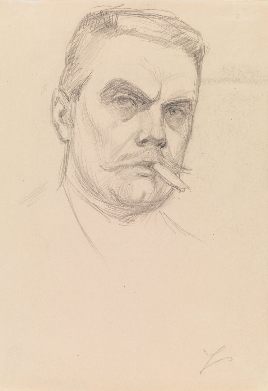Autoportrait au cigare - Albert Edelfelt