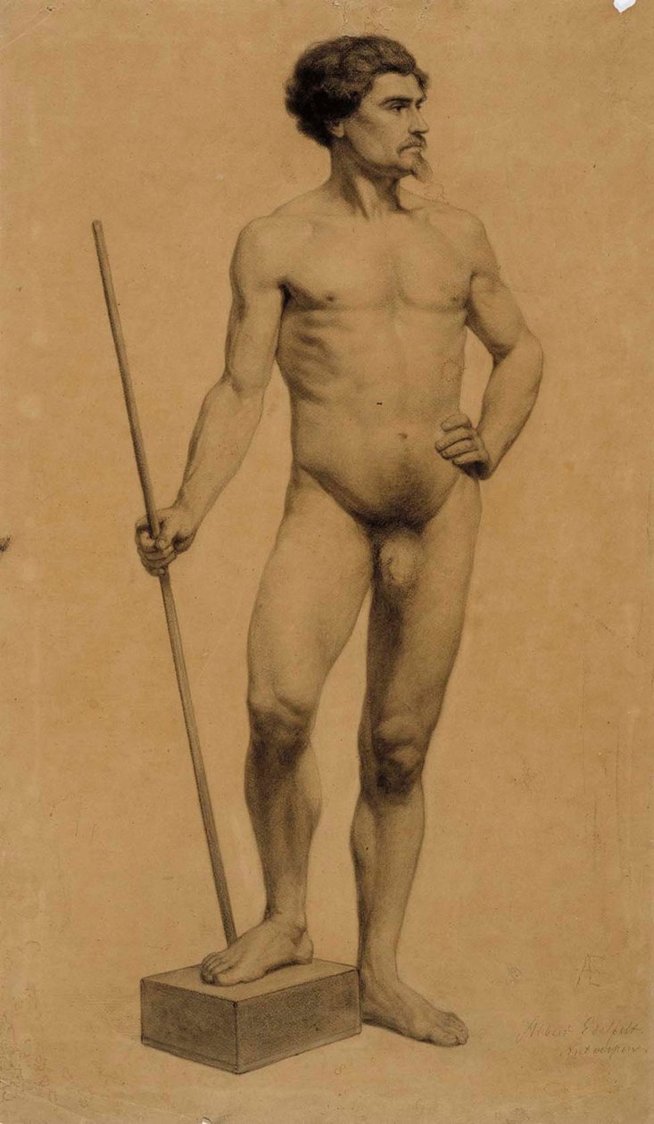 Homme nu debout, étude académique - Albert Edelfelt