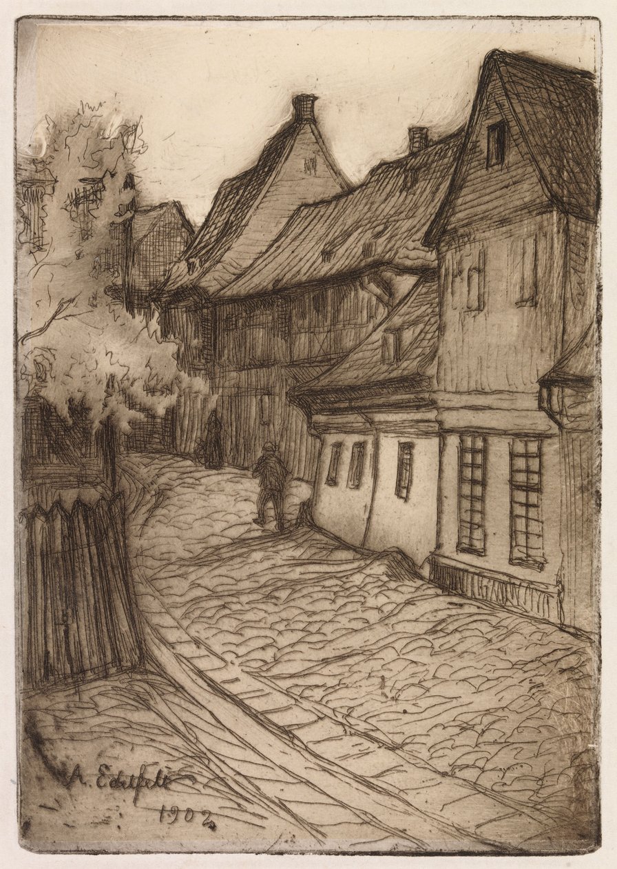 Rue à Goslar, Harz - Albert Edelfelt