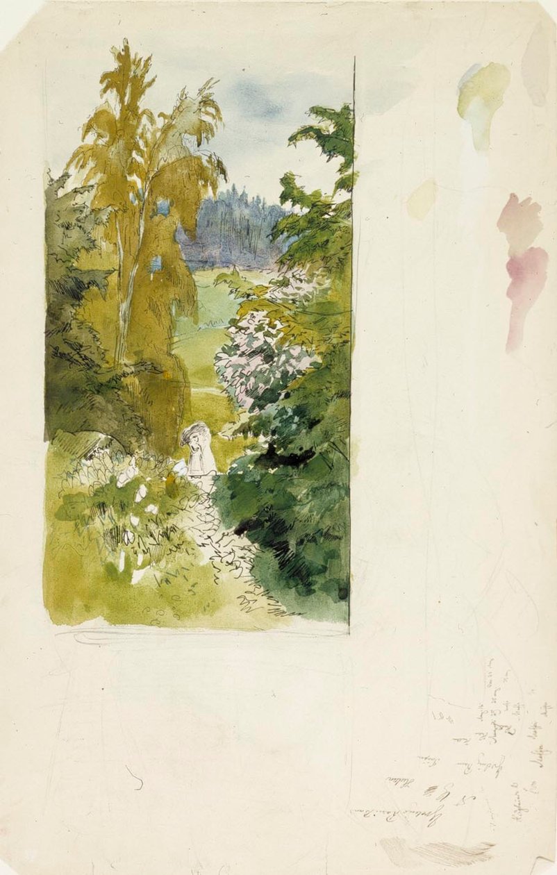 Sommerlandschaft, Hohe Birken - Albert Edelfelt