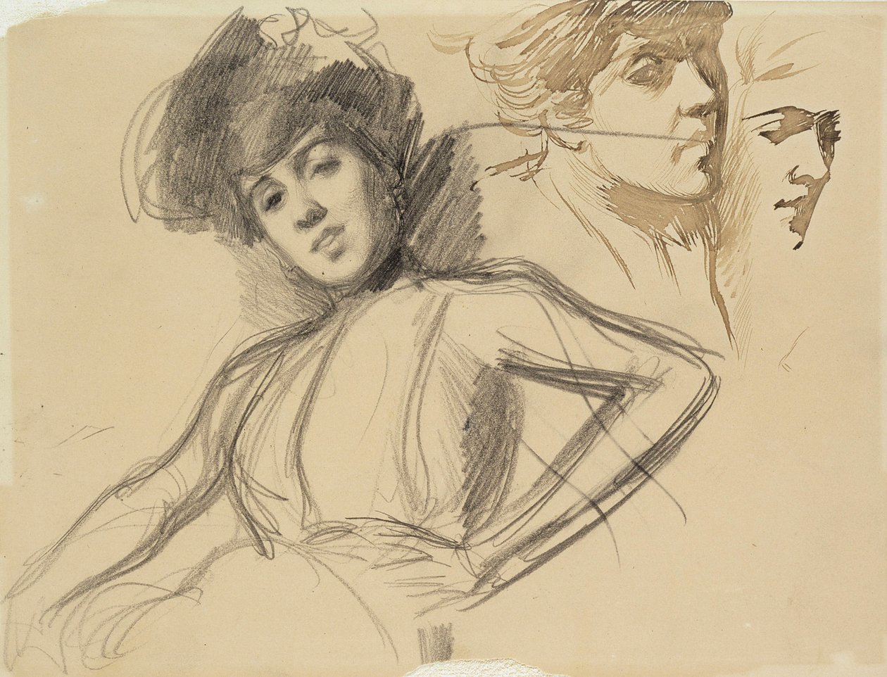 Trois études pour un portrait - Albert Edelfelt