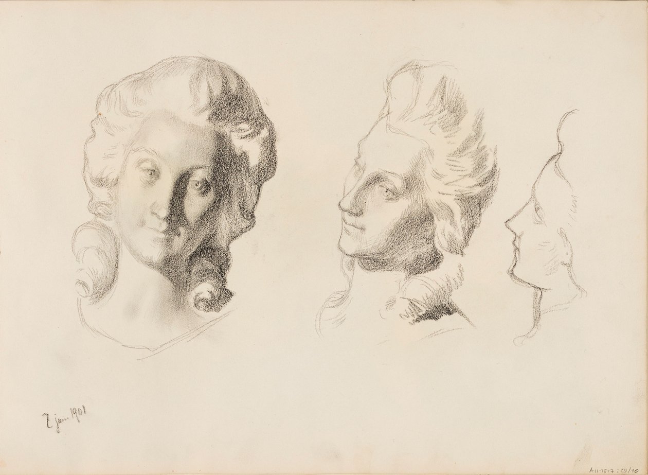 Masques, croquis / 1700 (Rokokoo), croquis - Albert Edelfelt