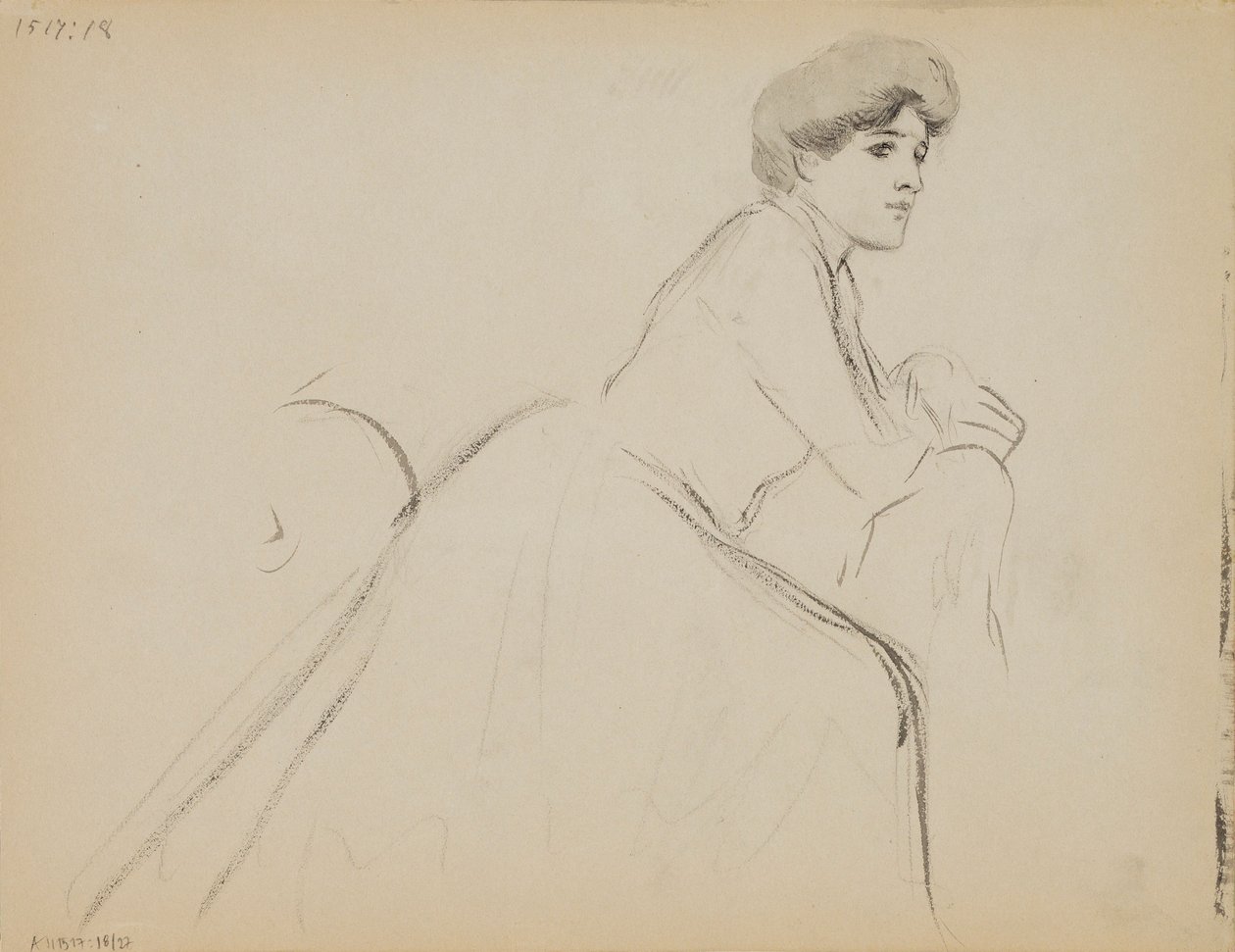 Femme assise, profil - Albert Edelfelt
