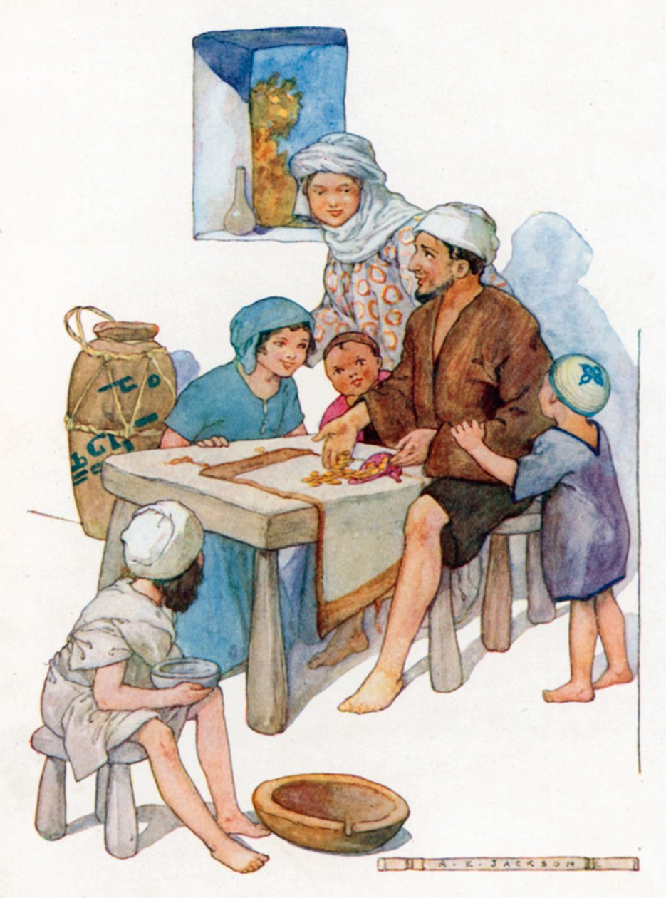 Ils ont appelé de nombreuses bénédictions sur la tête de Sindbad (lithographie couleur) - Albert Edward Jackson