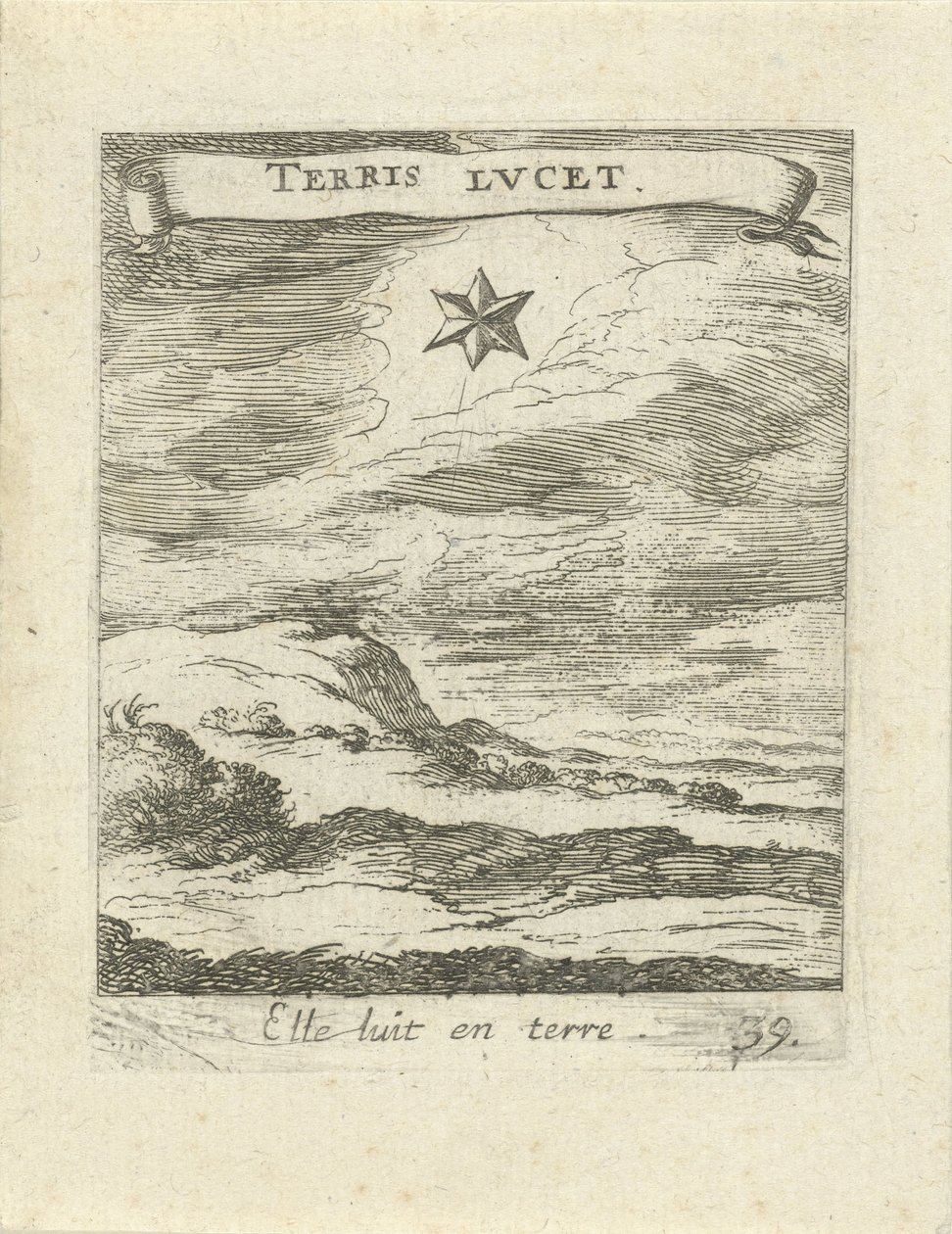 Paysage avec étoile - Albert Flamen