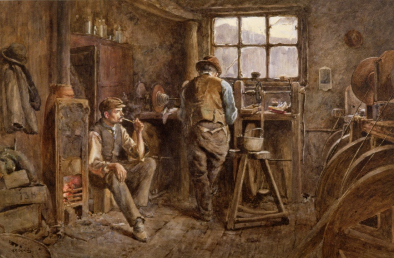 Un Atelier de Jet, Whitby - Albert George Stevens
