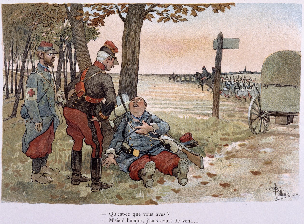 Au 30ème kilomètre - dans « Album militaire » par Albert Guillaume (1873-1942), vers 1900 - Albert Guillaume