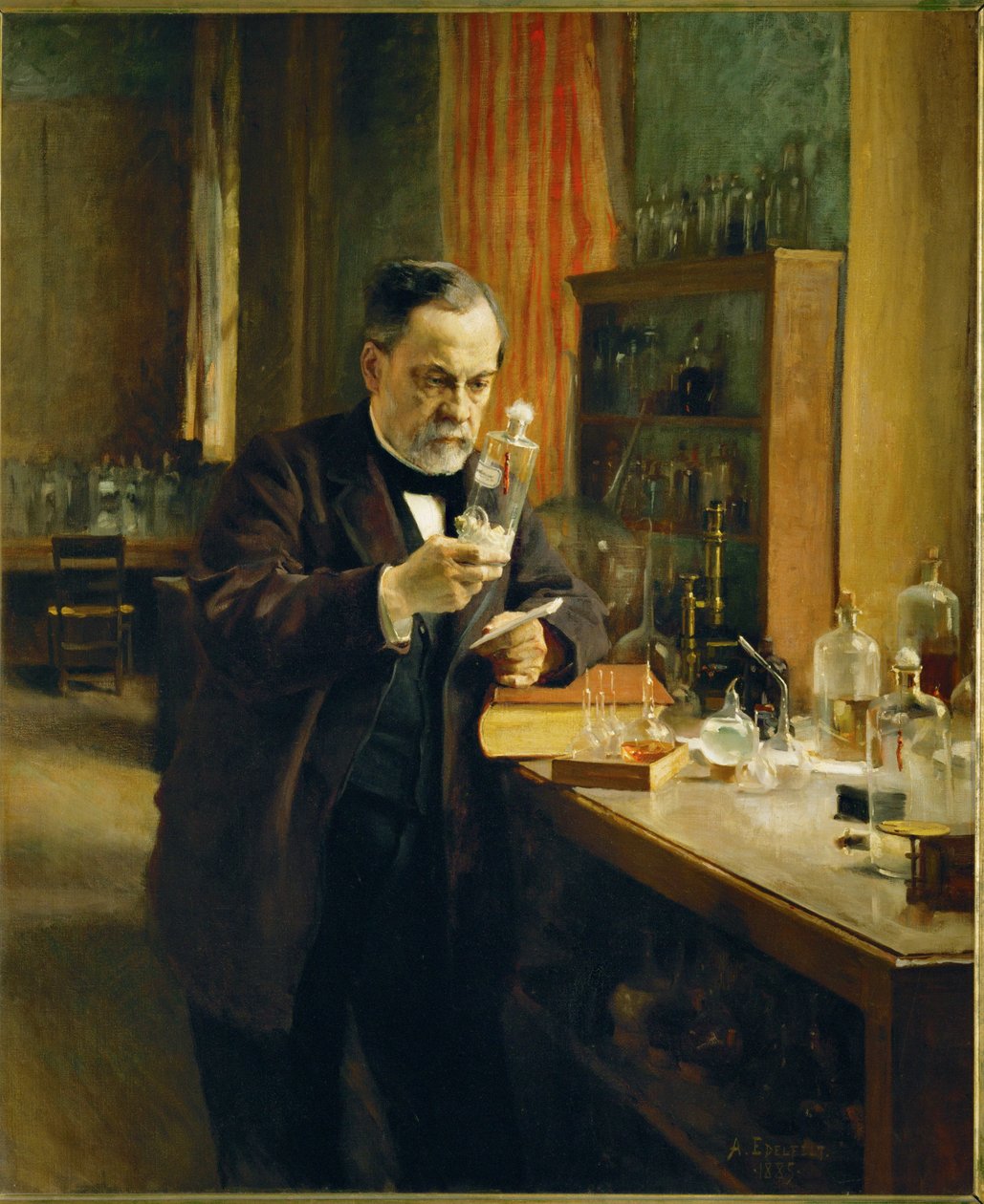 Louis Pasteur dans son laboratoire ... (huile sur toile) - Albert Gustaf Aristides Edelfelt