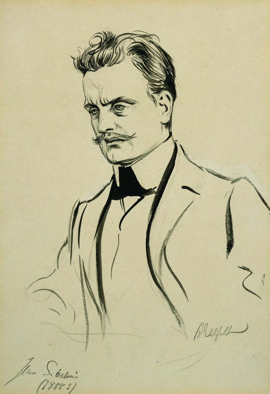Portrait du compositeur Jean Sibelius, petit demi-longueur - Albert Gustaf Aristides Edelfelt