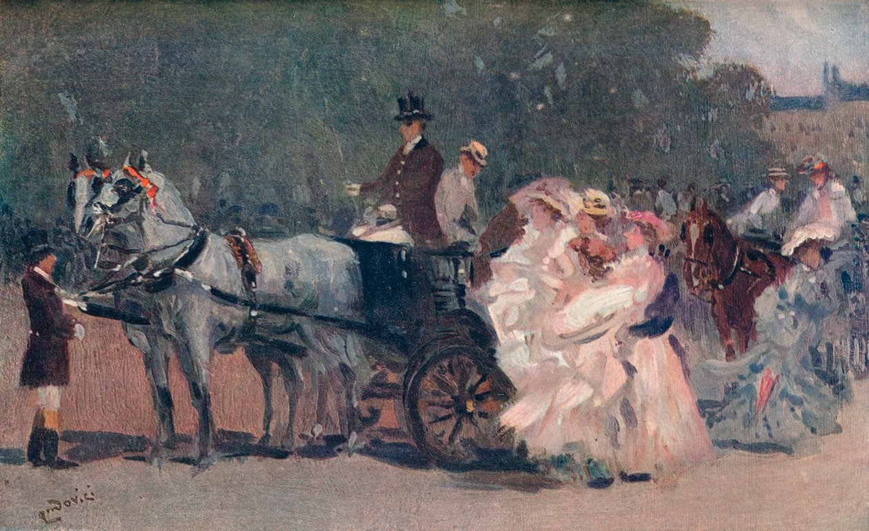 Tulle blanc et rose - Dans le parc, c. 1900 - Albert Ludovici