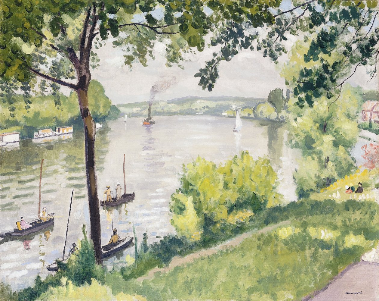 Les Berges de Triel (Le Remorqueur) - Albert Marquet