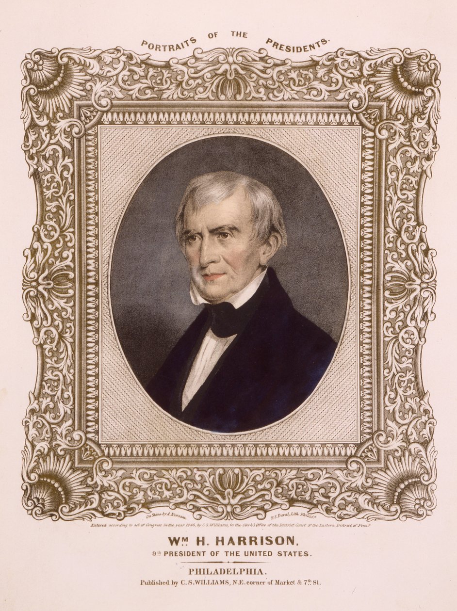 Président américain William Henry Harrison, 1846 (lithographie) - Albert Newsam