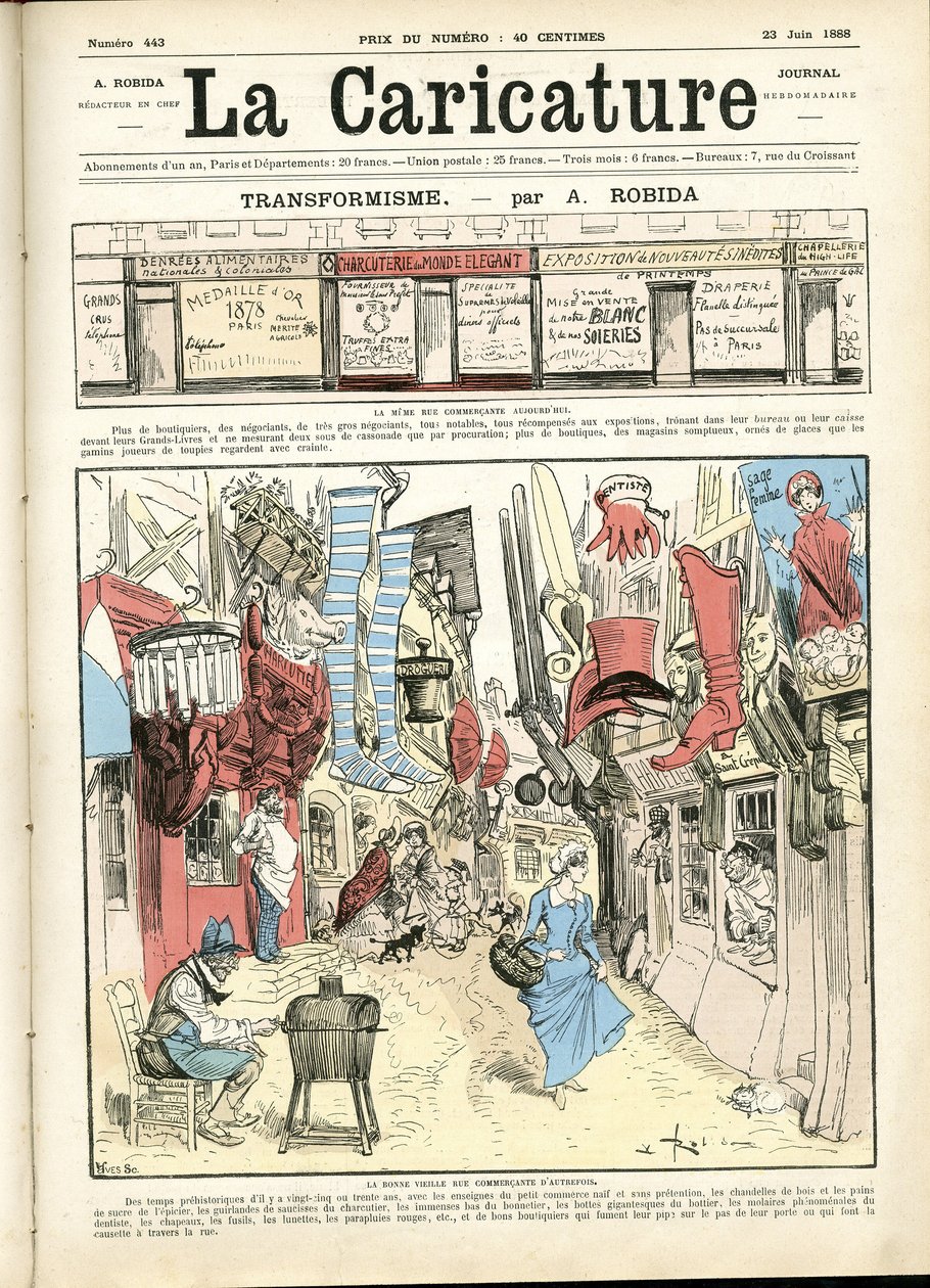 Illustration par Albert Robida (1848-1926) pour la couverture de La Caricature (1880) - Albert Robida