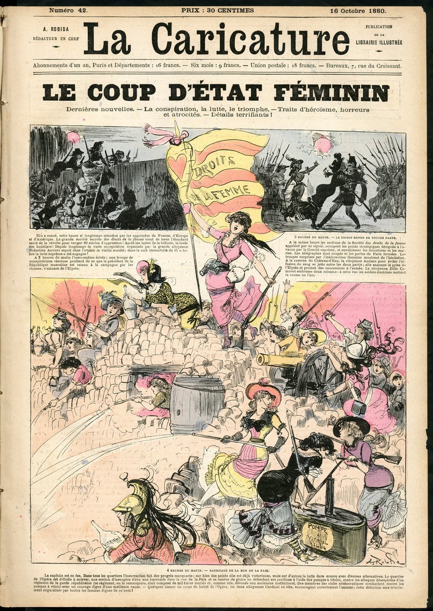 Illustration par Albert Robida (1848-1926) pour la couverture de La Caricature (1880) - Albert Robida