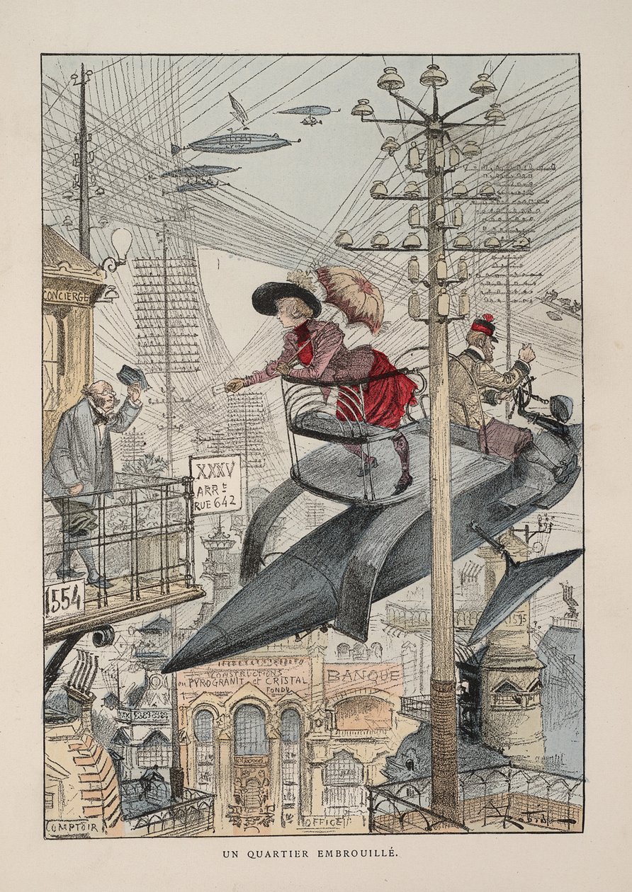 Illustration pour Le vingtième siècle: La vie électrique - Albert Robida