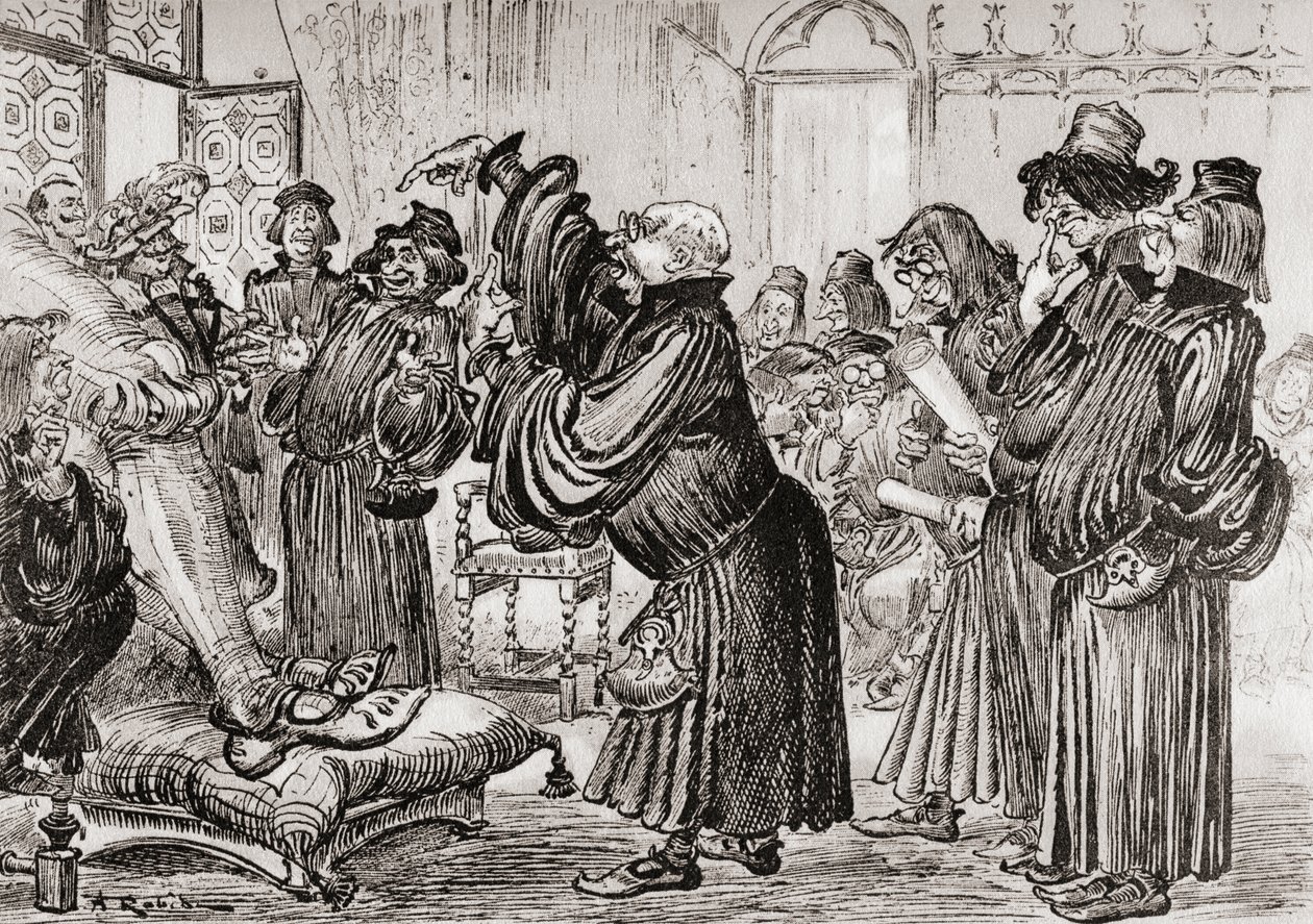 Le Sophiste feut introduict et commença sa harangue en toussant - Albert Robida