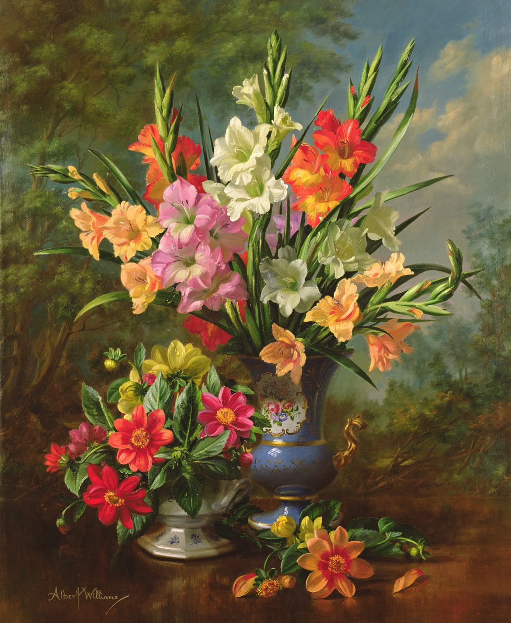 AB1062B Glaïeuls et Dahlias - Albert Williams