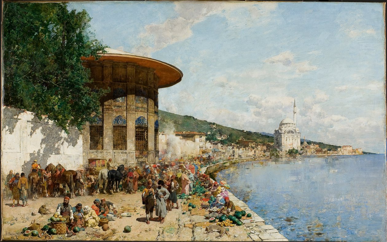 Jour de marché à Constantinople - Alberto Pasini