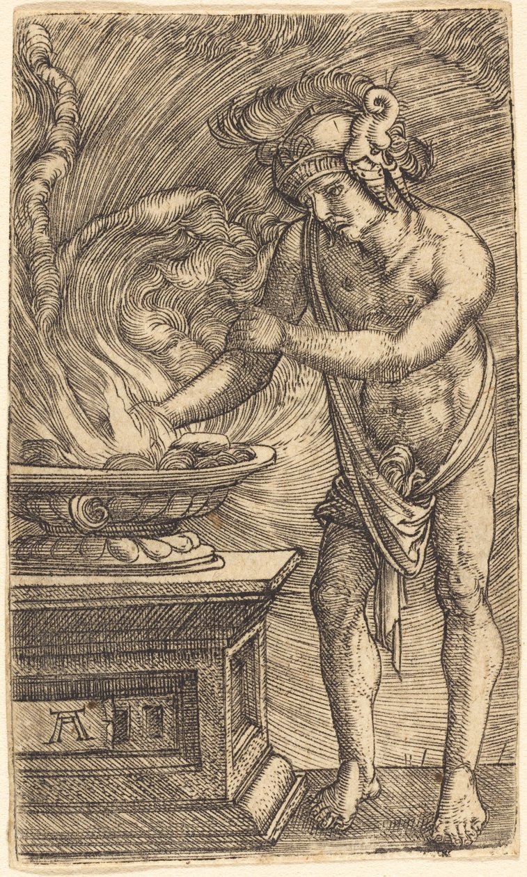 Mucius Scaevola se brûlant la main - Albrecht Altdorfer