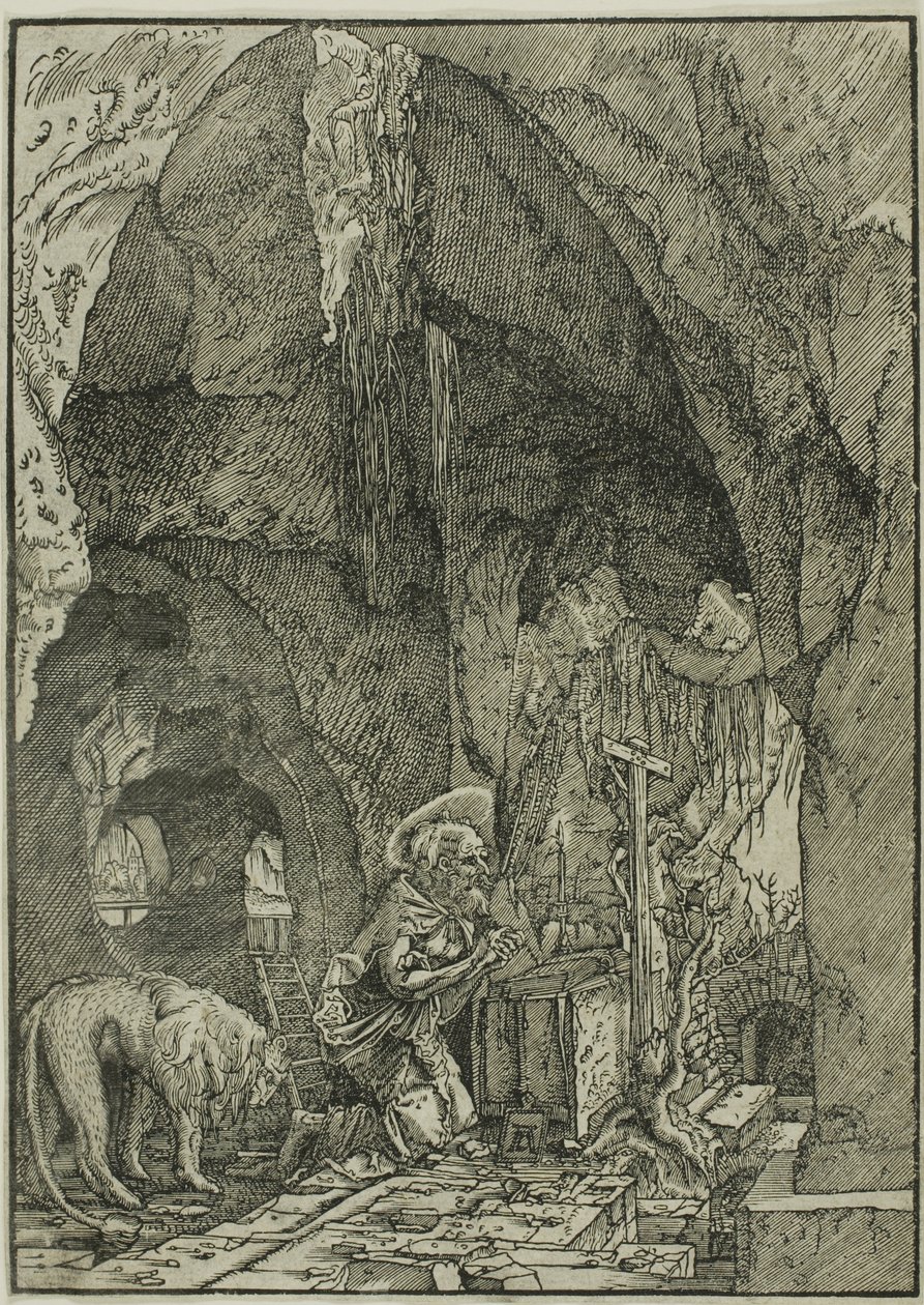 Saint Jérôme en pénitence, dans une grotte - Albrecht Altdorfer