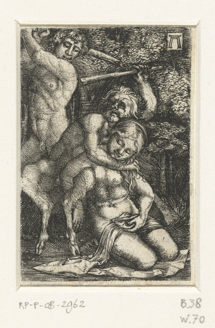 Satyre et un homme se battent pour une femme - Albrecht Altdorfer
