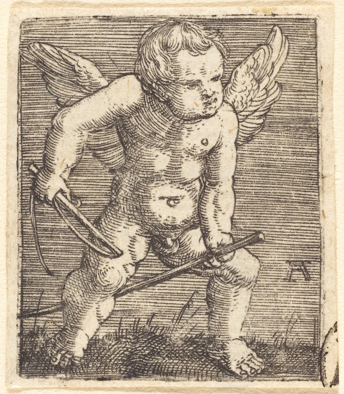 Génies ailés avec cheval à bascule et fouet - Albrecht Altdorfer