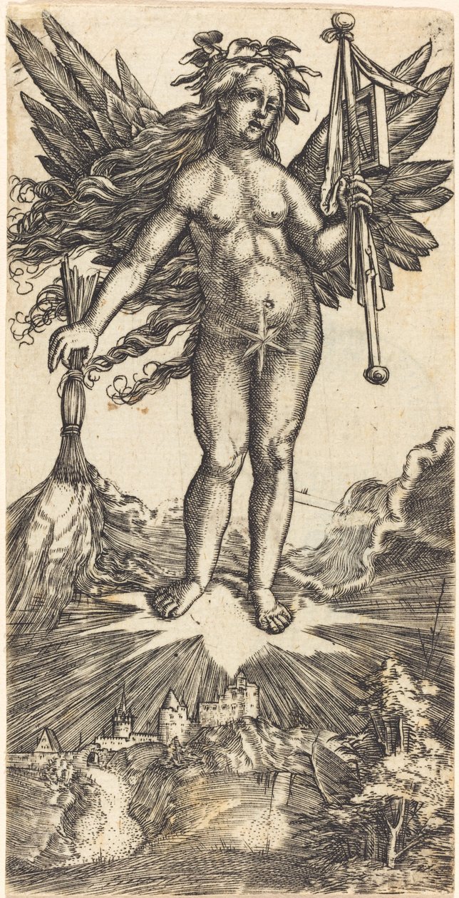 Femme ailée sur une étoile - Albrecht Altdorfer