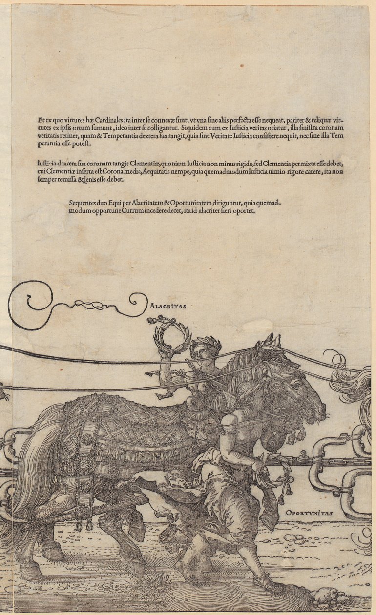 Alacritas, page 4 de la série « Le grand char triomphal » - Albrecht Dürer