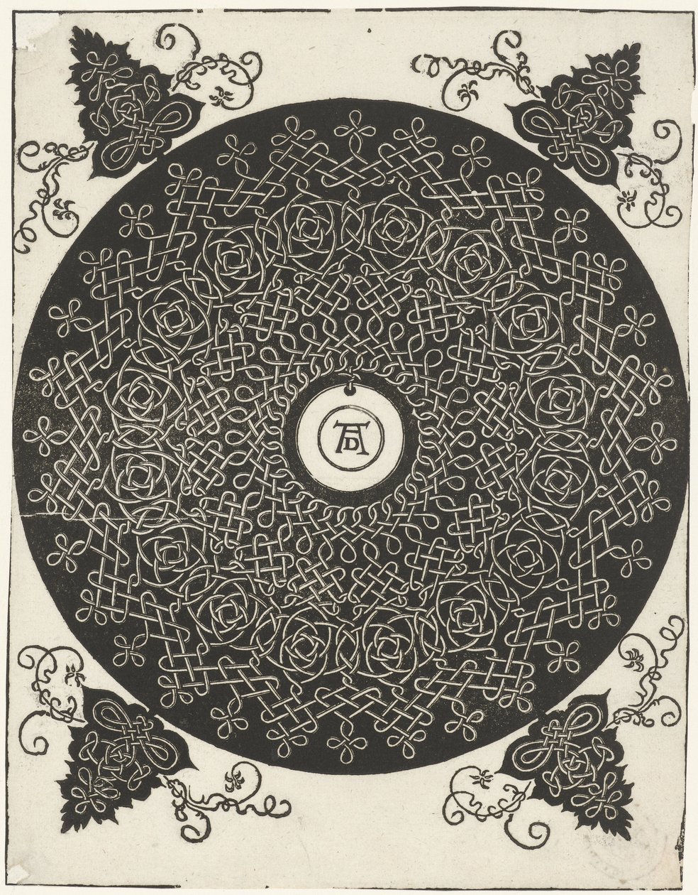 Exemple de broderie avec petit bouclier rond - Albrecht Dürer