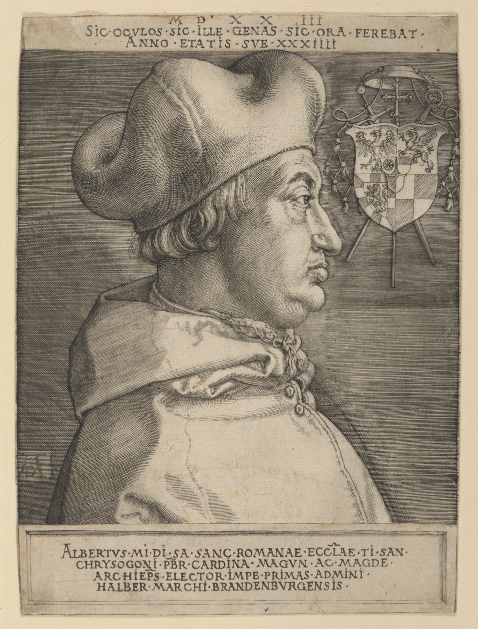 Le cardinal Albrecht de Brandebourg (grande planche) - Albrecht Dürer