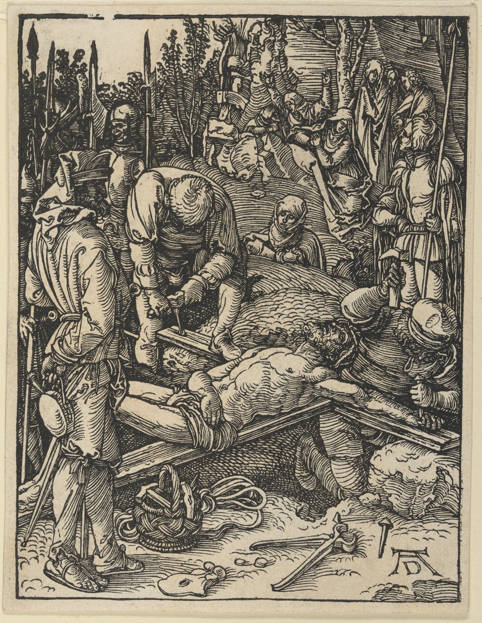 Le Christ cloué à la croix, de La Petite Passion - Albrecht Dürer