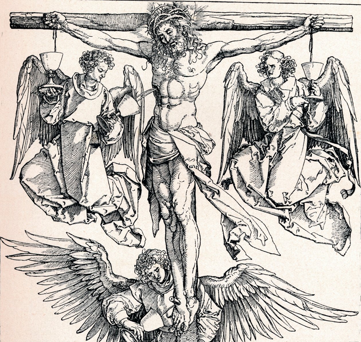 Christ en croix avec trois anges, 1523-1525, 1906 - Albrecht Dürer