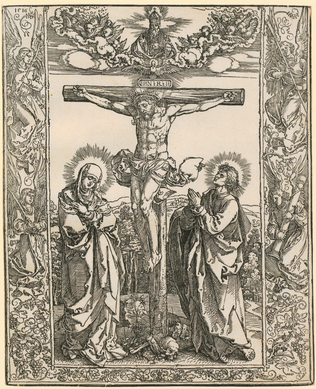 Le Christ en croix avec une bordure d