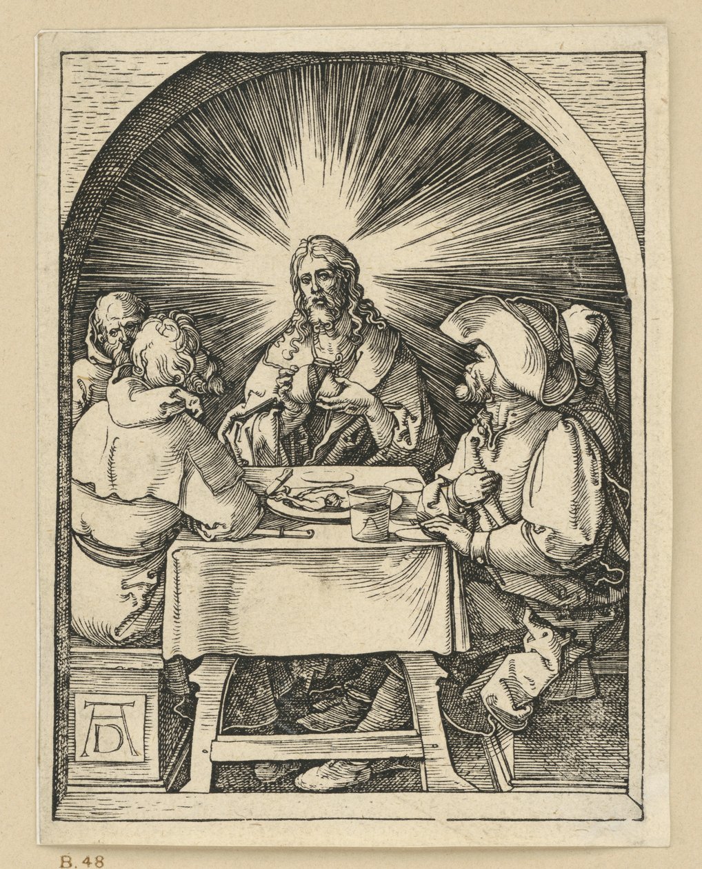 Le Christ à Emmaüs (Petite Passion) - Albrecht Dürer
