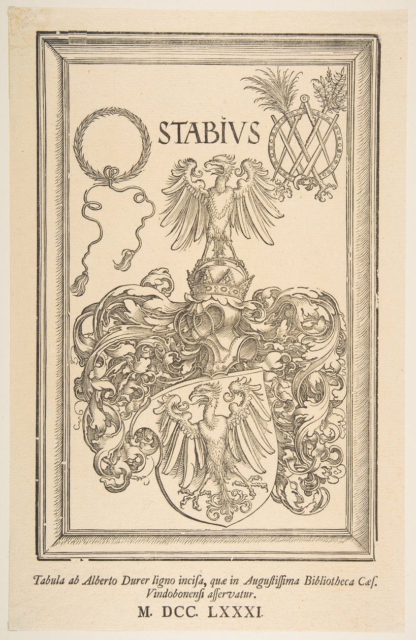 Armoiries de Johan Stabius, édition de 1781 - Albrecht Dürer