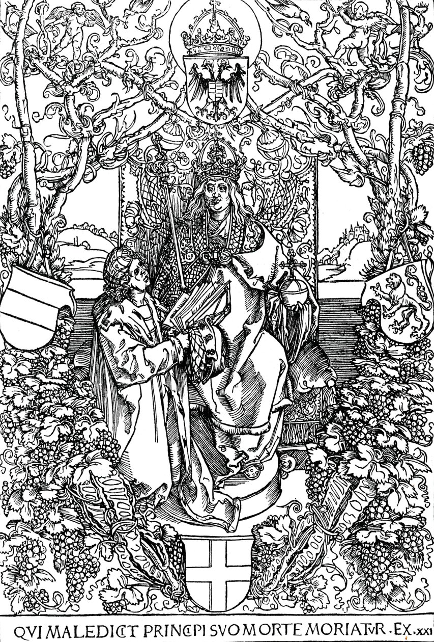 Conrad Celtes présentant son livre Quatuor Libri Amorum à Maximilien Ier, 1502 1906 - Albrecht Dürer