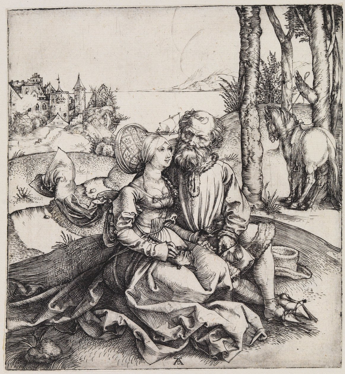 Le couple mal assorti (La demande en mariage) - Albrecht Dürer