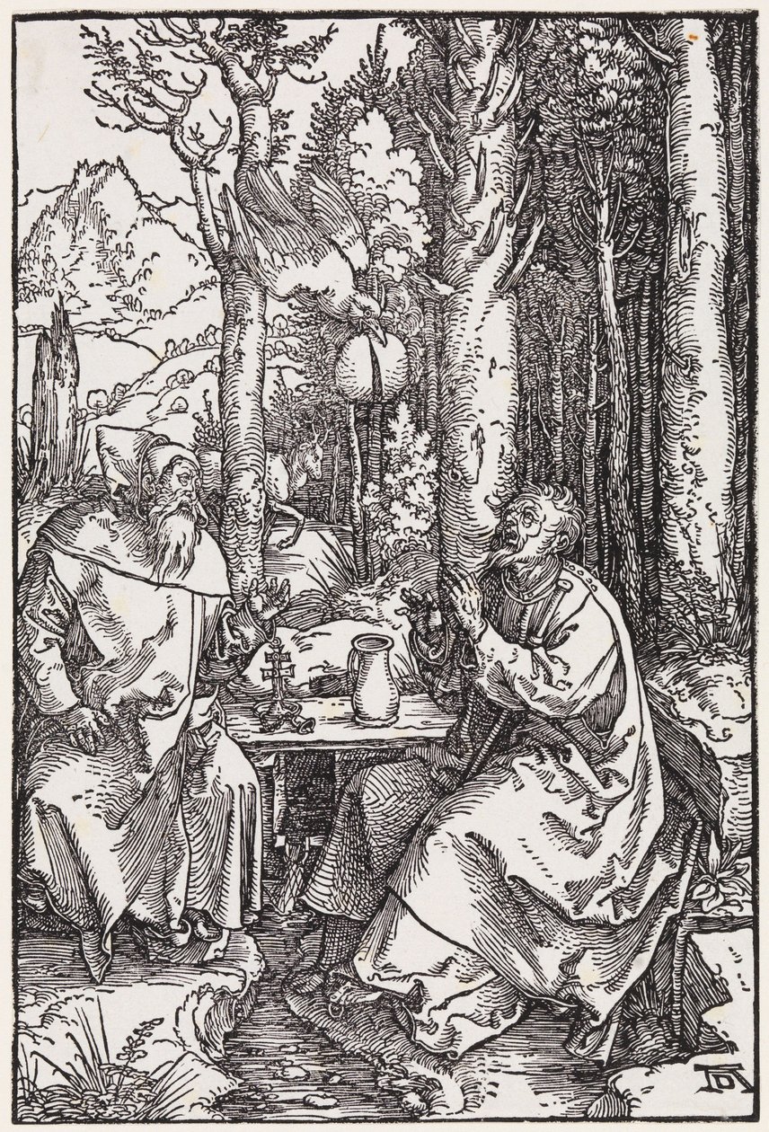 Les saints ermites Antoine et Paul - Albrecht Dürer