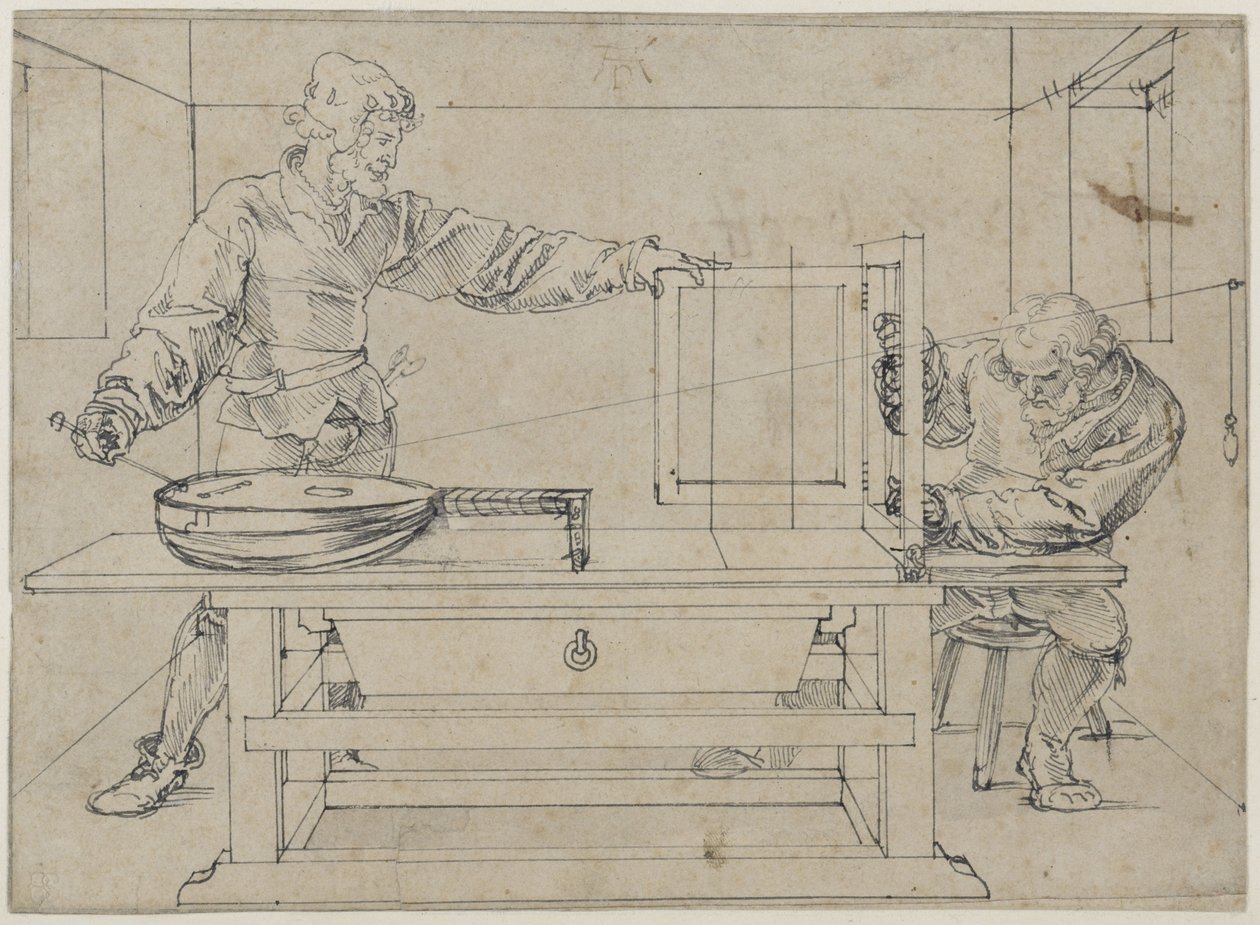 Un homme visant un luth - Albrecht Dürer