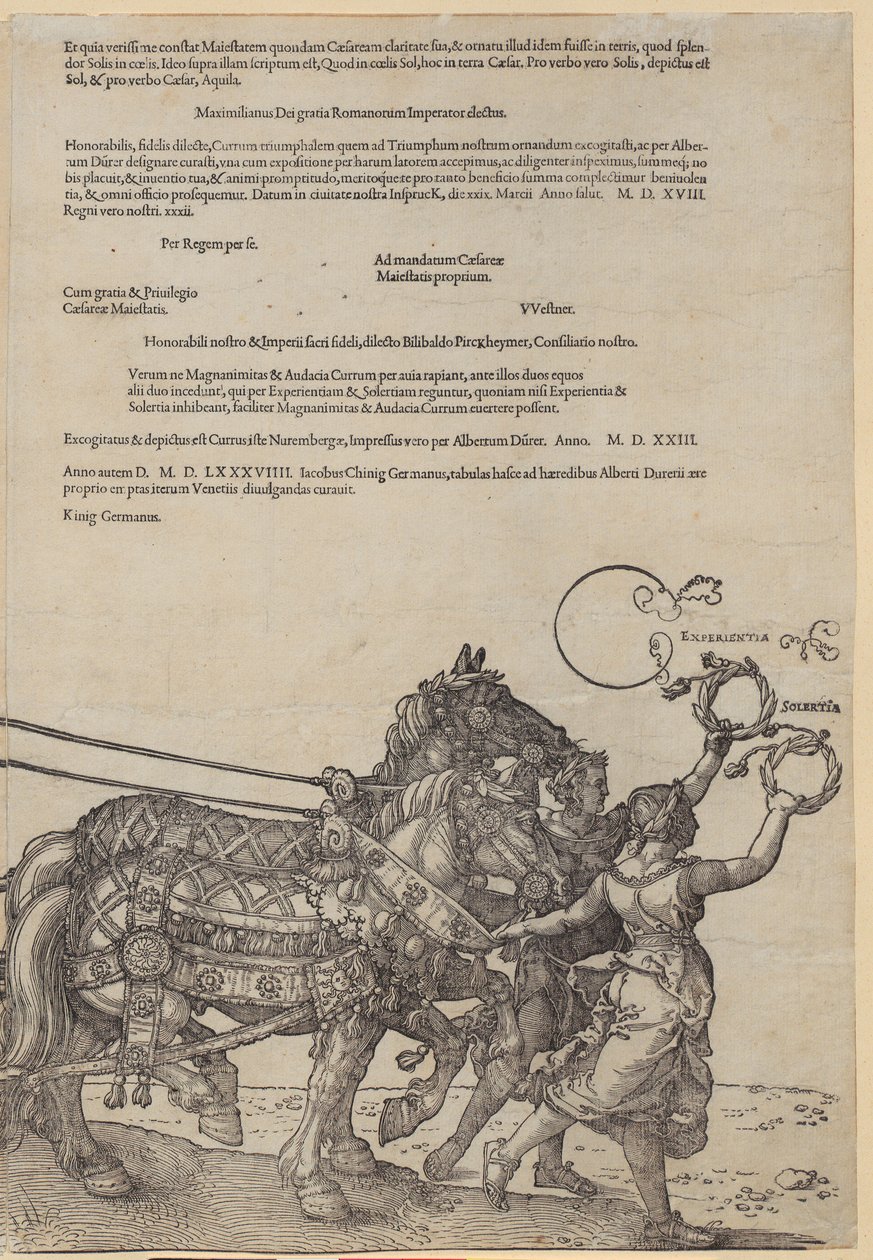 Experientia, planche 8 de la série « Le grand char triomphal » - Albrecht Dürer