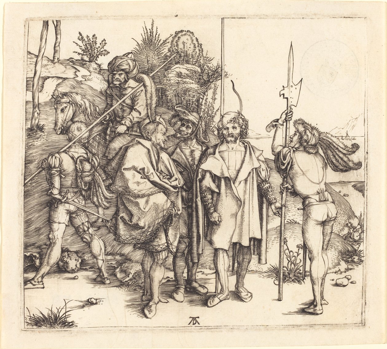 Cinq Soldats et un Turc à Cheval - Albrecht Dürer