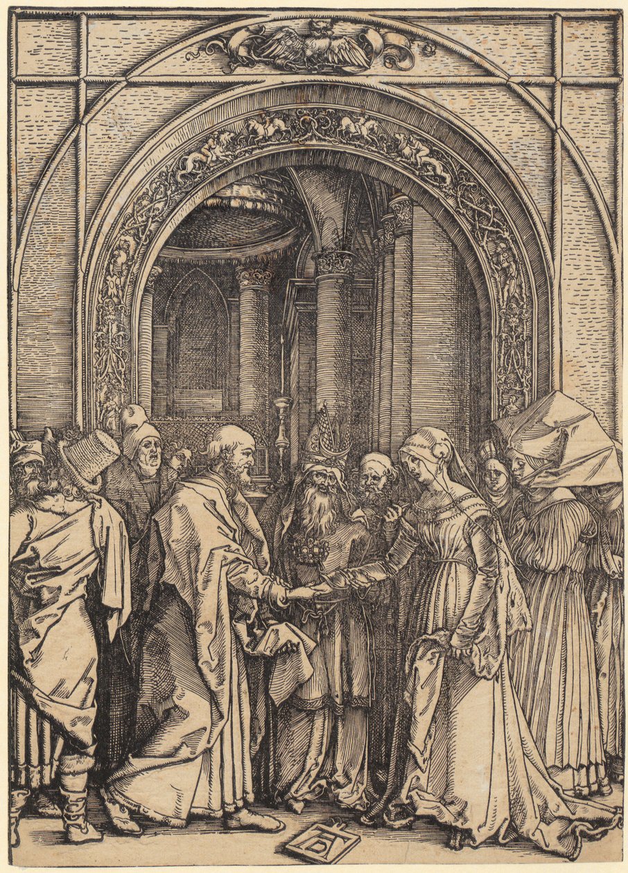 Naissance de Marie, planche 5 de la série « La vie de Marie » - Albrecht Dürer
