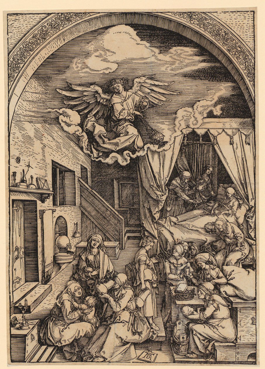Naissance de Marie, planche 5 de la série « La vie de Marie » - Albrecht Dürer