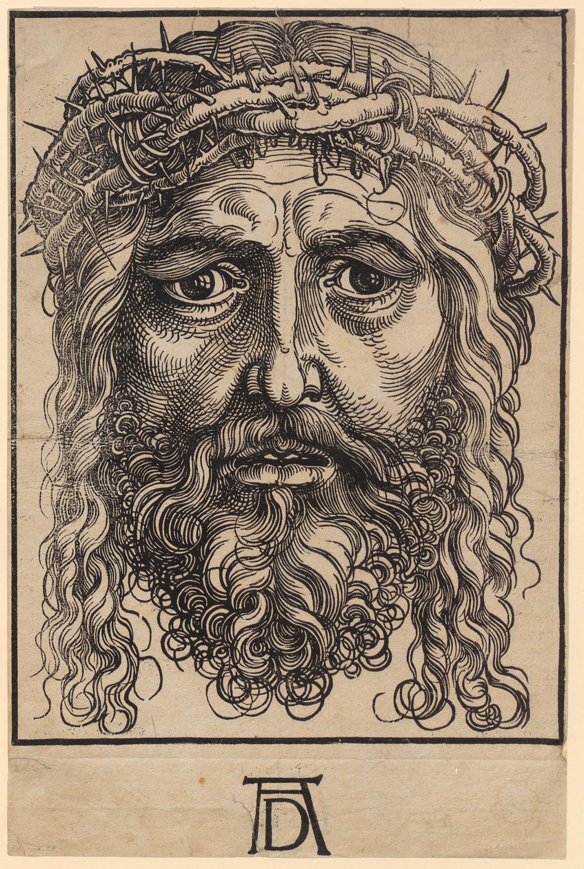 Grande tête du Christ avec couronne d