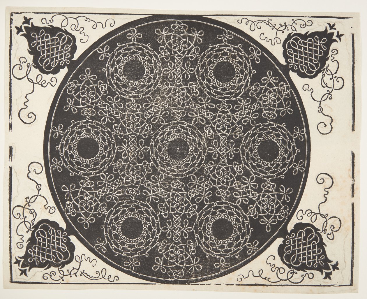 Motif de cordon entrelacé avec sept couronnes - Albrecht Dürer